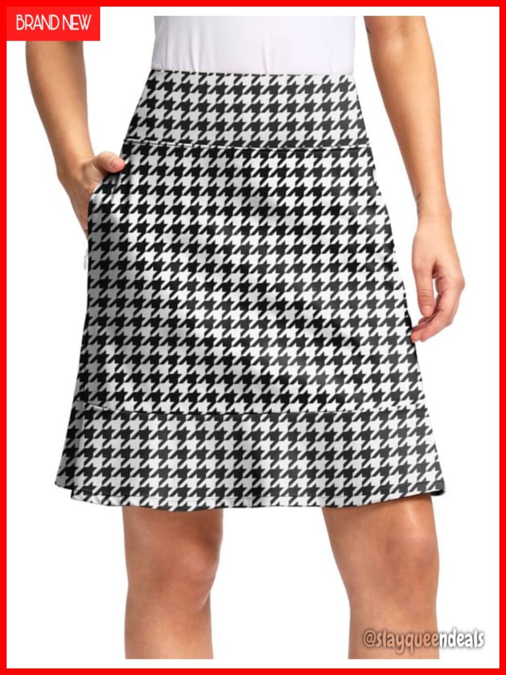 Knee Length Skort High Waisted Athletic Golf Skirts with Pockets